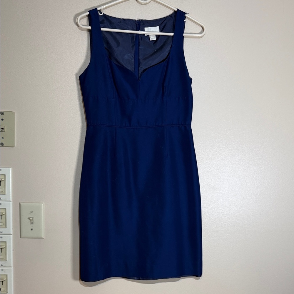 J. Crew Navy Sleeveless Midi Sheath Dress